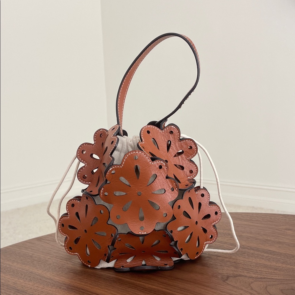 Staud Floral Leather Handbag